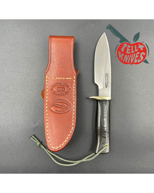 Randall Made Knives Model RKS5 Drop Point 2006 forged stainless steel full tang blade black micarta handle brass guard b