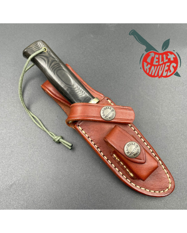 Randall Made Knives Model RKS5 Drop Point 2006 forged stainless steel full tang blade black micarta handle brass guard b