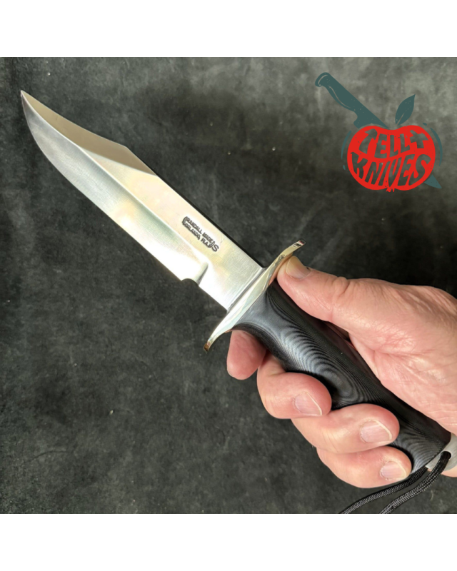 Randall Buxton Fighter Full Tang Stainless steel nickel silver Model 1 hilt black micarta handle black leather sheath