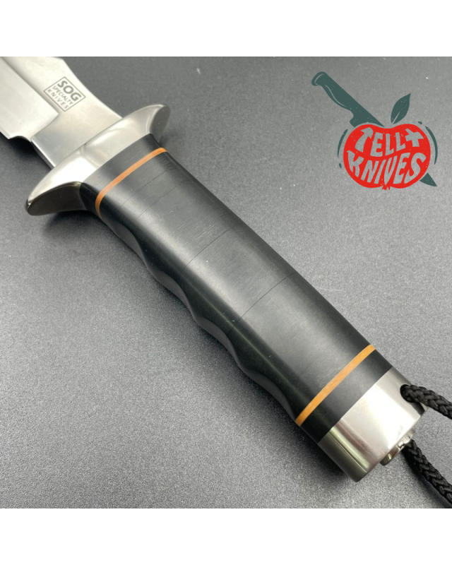 SOG S2 Trident 1986 NAVY SEALS AUS-8 steel black micarta handle SEKI Japan with box