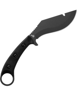 TOPS Trailhead Kukri 1095HC steel Sniper gray finish blade Black canvas micarta handle Finger ring