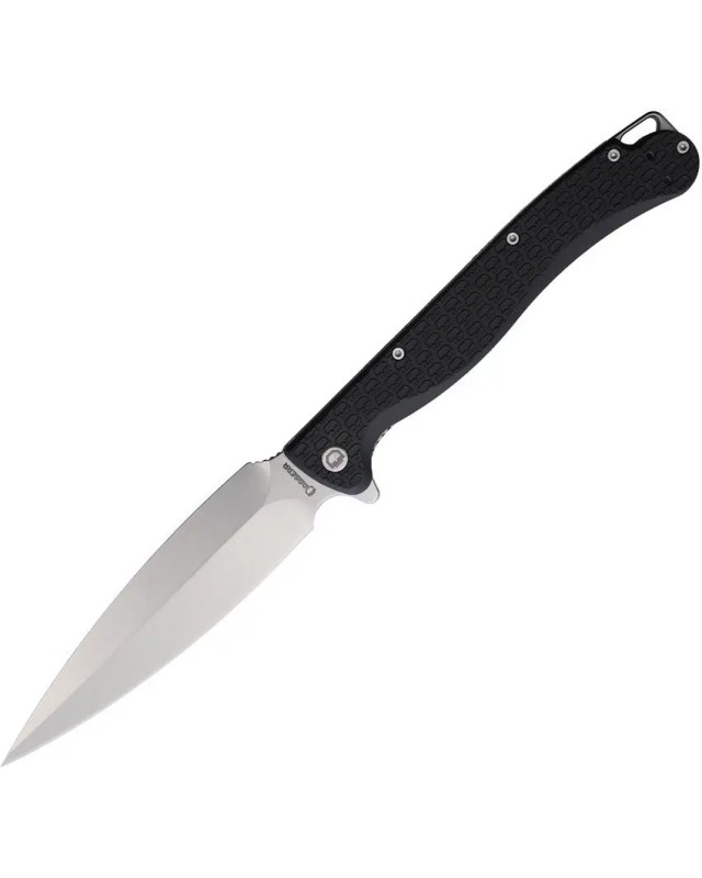 Daggerr Knives Vendetta Linerlock 8Cr14MoV stainless steel dagger blade stonewash finish Black FRN handle