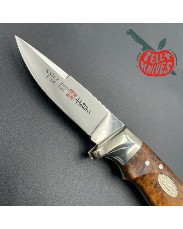 2000 Hattori Limited Edition H-51 folding knife VG-10 steel miror finish mahogany wood handle wood box 199pces 2000 Hattori Limited Edition H-51 folding knife VG-10 steel miror finish mahogany wood handle wood box 199pces
