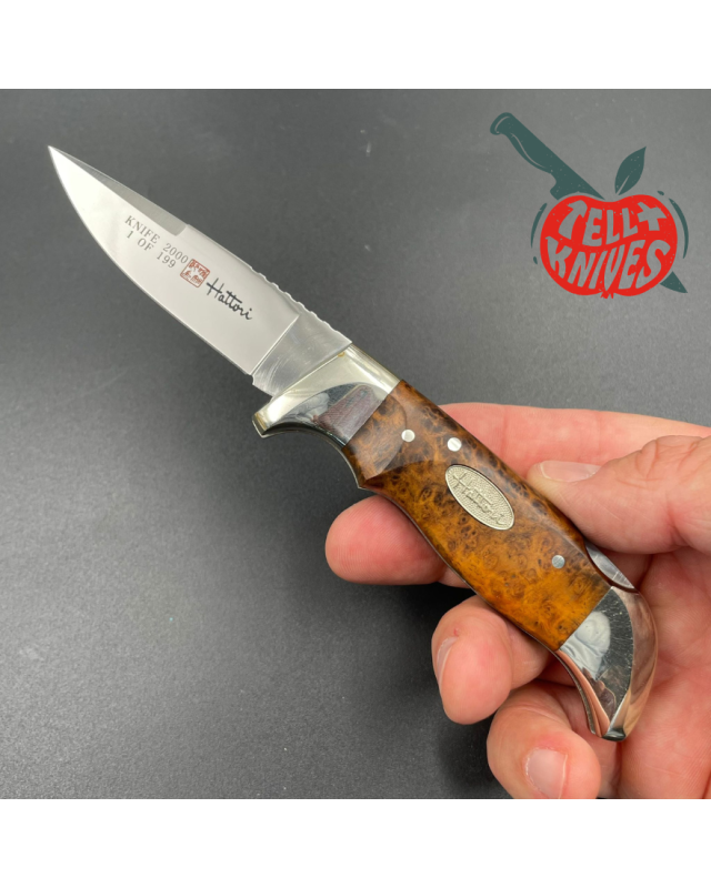2000 Hattori Limited Edition H-51 folding knife VG-10 steel miror finish mahogany wood handle wood box 199pces 2000 Hattori Limited Edition H-51 folding knife VG-10 steel miror finish mahogany wood handle wood box 199pces