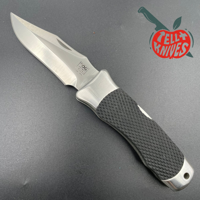 SOG Tomcat S4 440C stainless steel satin finish blade kraton handle lockback with nylon sheath and original box