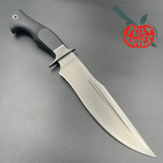 Michal Komorovsky Hunting Knife ELMAX steel black DLC coating Black G10 handle black leather sheath