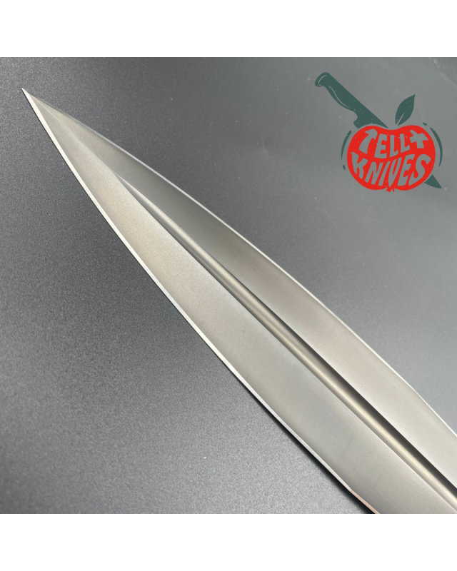 Michal Komorovsky Hunting Dagger Sleipner steel black DLC coating Wenge wood handle black leather sheath