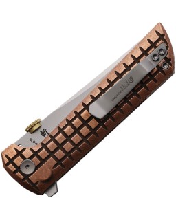 North Mountain Blade Chop2 SAN MAI Tanto SLD-Magic Steel Button Lock Copper handle .45ACP thumb disk Flipper