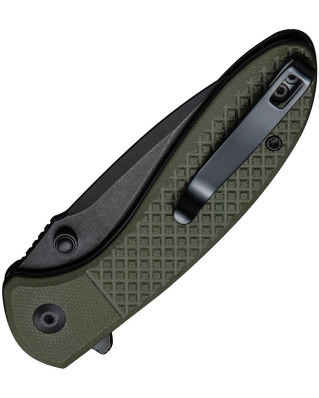 CIVIVI Faeger folding knife 14C28N steel blackwash finish blade Button Lock OD Green G10 Handle Flipper