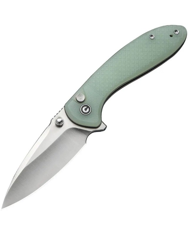 CIVIVI Faeger folding knife 14C28N steel satin finish blade Button Lock Jade G10 Handle Flipper