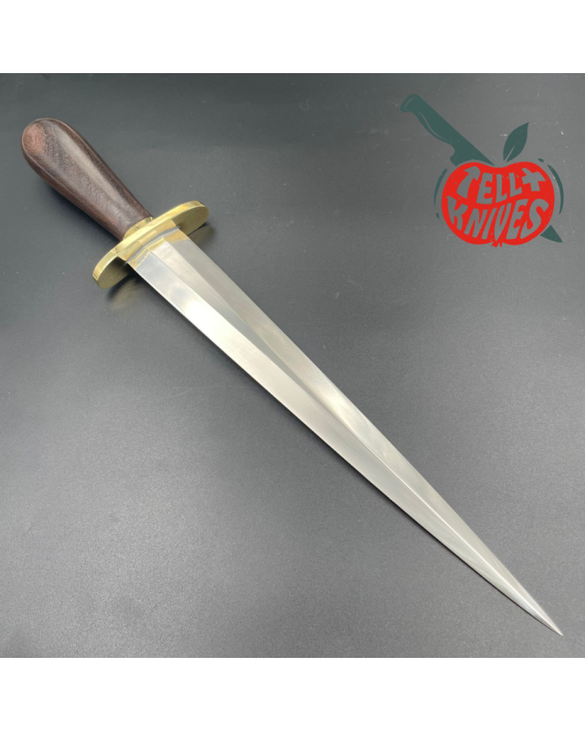 Randall Made Knives Model 13-12 Arkansas Toothpick forged carbon steel Concave Rosewood handle brass forward curved hilt