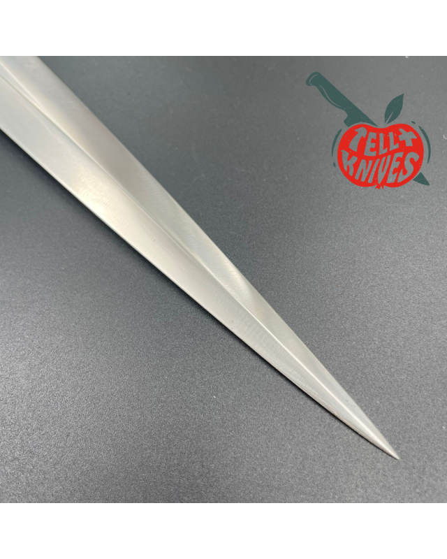 Randall Made Knives Model 13-12 Arkansas Toothpick forged carbon steel Concave Rosewood handle brass forward curved hilt