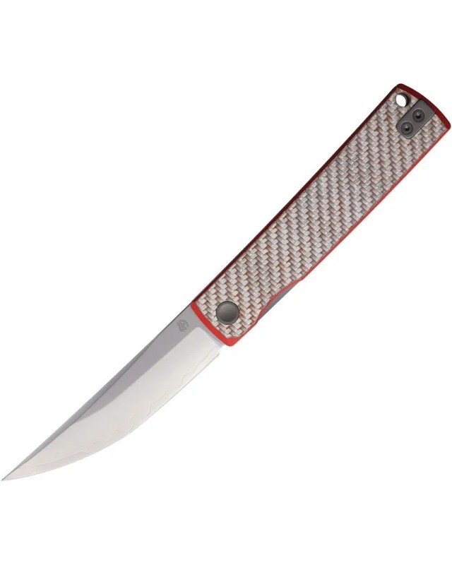 North Mountain Blade Kaiken SAN MAI Tanto SLD-Magic Steel Linerlock red grey carbon fiber handle