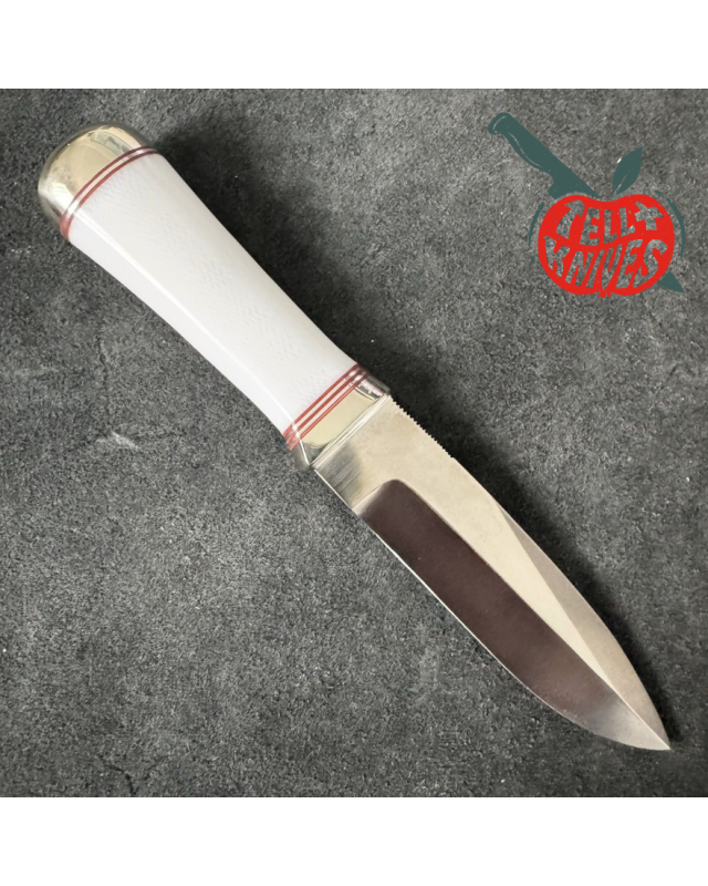 Randall Made Knives Model Gambler 4 forged stainless steel ivorite micarta handle nickel silver guard and pommel black l