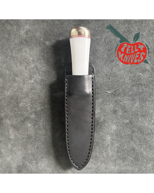 Randall Made Knives Model Gambler 4 forged stainless steel ivorite micarta handle nickel silver guard and pommel black l