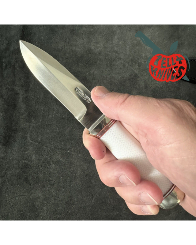 Randall Made Knives Model Gambler 4 forged stainless steel ivorite micarta handle nickel silver guard and pommel black l