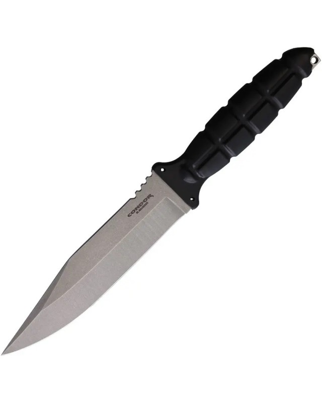 Condor Escort Fixed Blade 420HC stainless steel stonewash finish blade black polypropylene handle kydex sheath