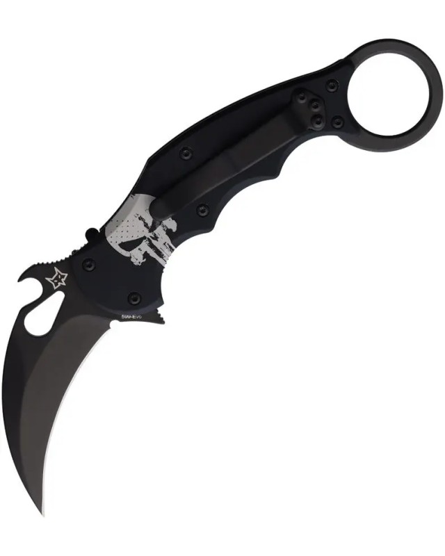 FOX Knives 599 Karambit Punisher N690 steel blade black finish black aluminium handle