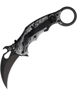 FOX Knives 599 Karambit Waves N690 steel blade black finish black aluminium handle