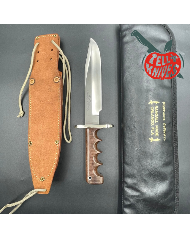 Randall Made Knives Model 14 - 7.5 Vietnam Veteran Limited Edition 500pces full tang forged stainless steel brown micarta handle