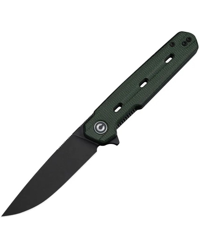 CIVIVI Navo folding knife Nitro-V blade blackwash finish Linerlock Green Canva Micarta Handle Flipper Ostap Hel Design