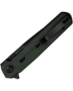 CIVIVI Navo folding knife Nitro-V blade blackwash finish Linerlock Green Canva Micarta Handle Flipper Ostap Hel Design