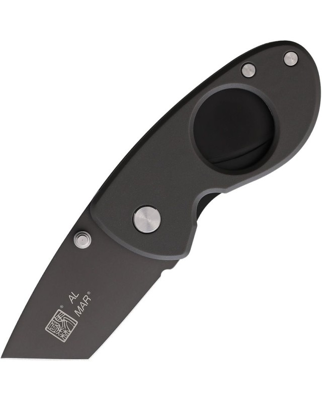 Al Mar Knives New Havana folding knife cigar cutter gray titanium coated stainless tanto blade gray titanium handle pock