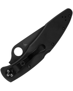 Spyderco Police Model Black VG-10 stainless steel Blade Black Stainless handle