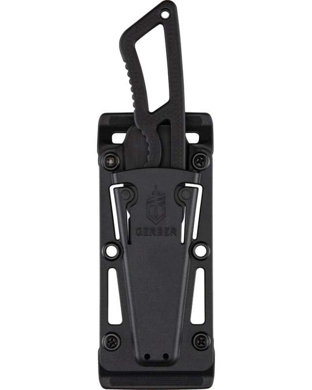 Gerber Ghostrike Fixed Blade 420HC stainless steel black finish polmer handle grip black plastic holster Gerber Ghostrike Fixed Blade 420HC stainless steel black finish polmer handle grip black plastic holster