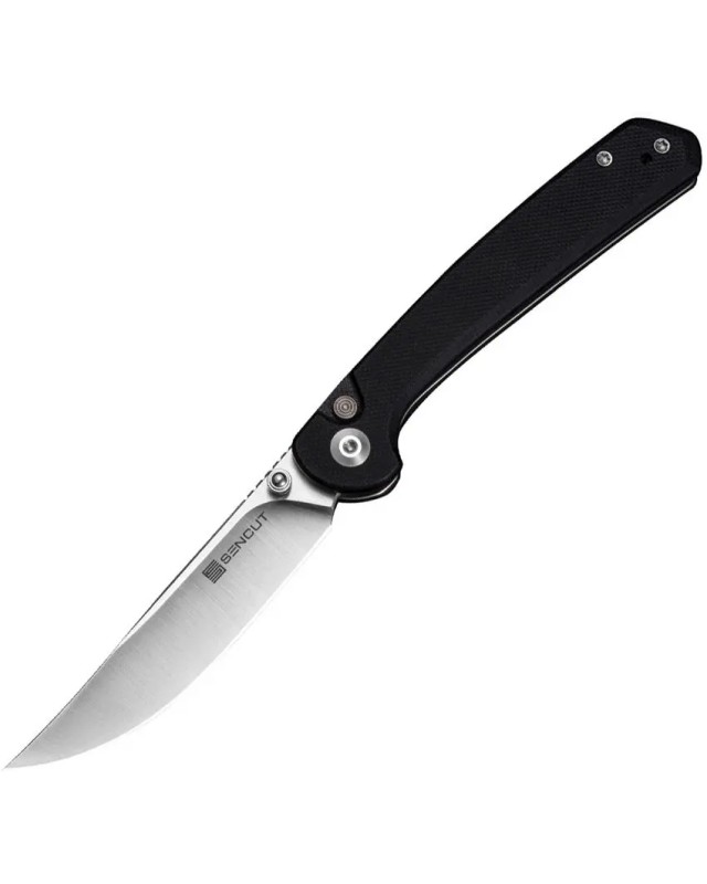 SENCUT Skelfin Button Lock 9Cr18MoV steel satin finish blade black G10 handle SENCUT Skelfin Button Lock 9Cr18MoV steel satin finish blade black G10 handle
