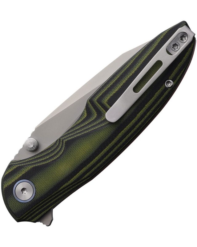 Remette Cool Whale 14C28N Sandvik steel sandblast finish blade black and green G10 handle flipper Remette Cool Whale 14C28N Sandvik steel sandblast finish blade black and green G10 handle flipper