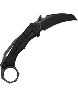 WeKnifeCo Tayra Karambit blackwash finish Bohler M390 stainless hawkbill blade blackwashed and brushed titanium handle f