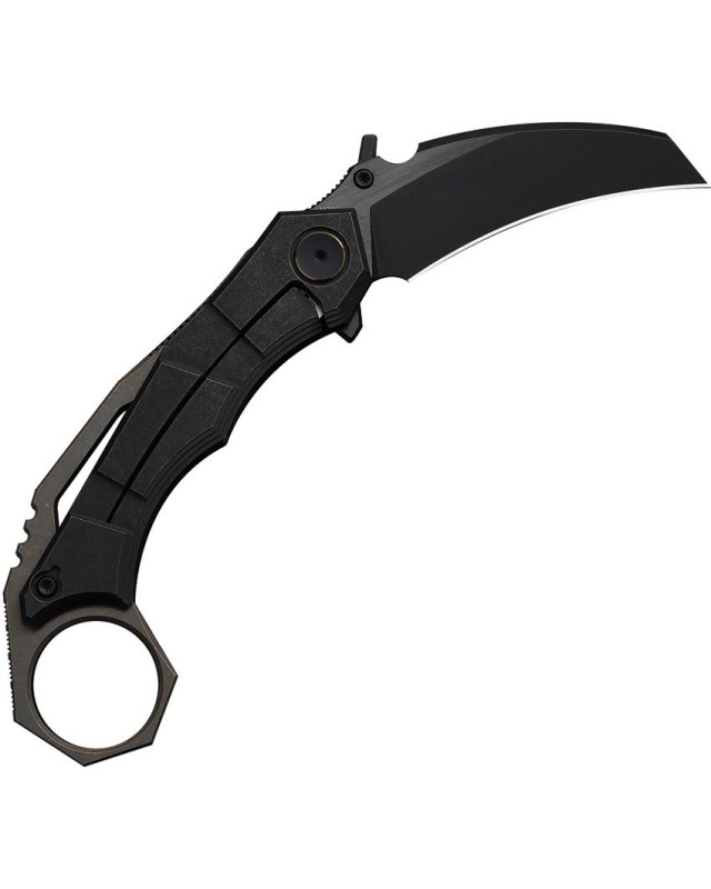 WeKnifeCo Tayra Karambit blackwash finish Bohler M390 stainless hawkbill blade blackwashed and brushed titanium handle f WeKnifeCo Tayra Karambit blackwash finish Bohler M390 stainless hawkbill blade blackwashed and brushed titanium handle f