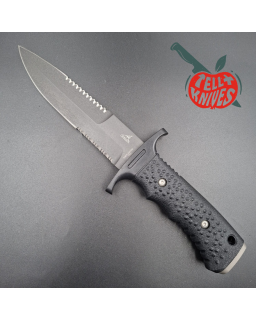 Gerber Silver Trident Watson Harsey Design 154CM stainless steel grey finish blade black polymer handle black nylon sheath