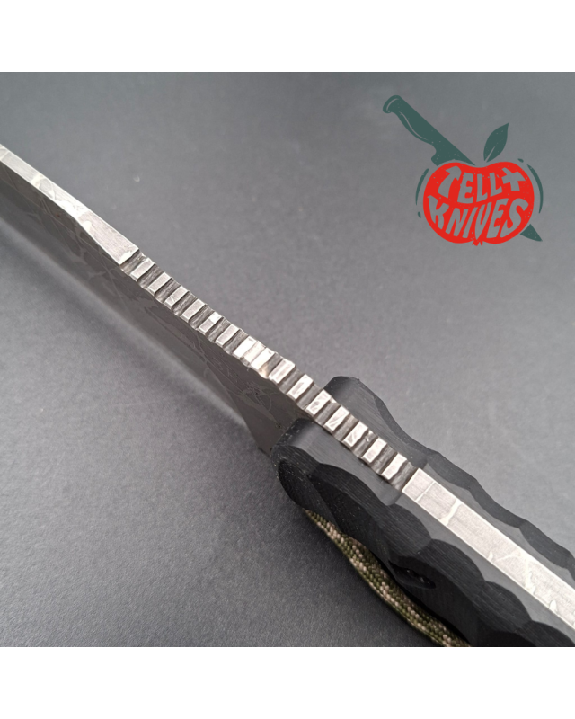 Kiku Matsuda King Fischer II full tang OU-31 stainless steel acid finish blade black G10 handle black kydex sheath Kiku Matsuda King Fischer II full tang OU-31 stainless steel acid finish blade black G10 handle black kydex sheath