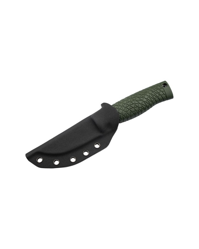 BÖKER Solingen Bronco Mini fixed blade CPM-3V steel satin finish green handle black kydex sheath