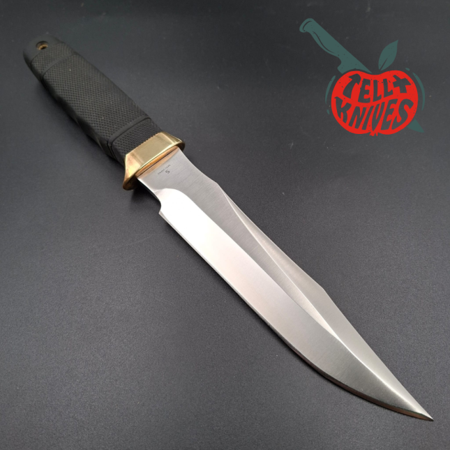 SOG Tech II SEKI JAPAN SK5 carbon steel blade satin finish brass guard Kraton handle Cordura sheath