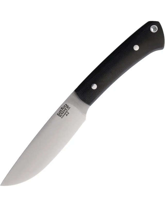 Bark River Knives Highland Special A2 tool steel Full tang Fixed Blade Black Micarta handle brown leather sheath