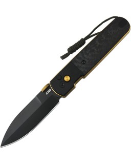 CJRB Perfect Locust Button Lock S90V premium steel black DLC coated dagger shape blade black carbon fiber handle