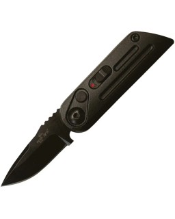 Bear & Son Auto Bold Action XIV 14C28N steel black blade black aluminium handle Switzerland Legal