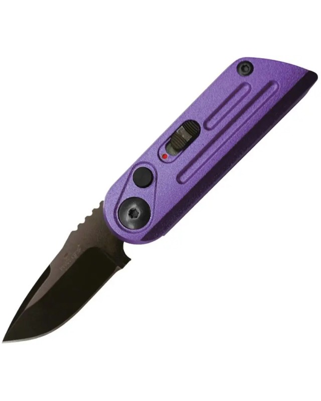 Bear & Son Auto Bold Action XIV 14C28N steel black blade purple aluminium handle Switzerland Legal