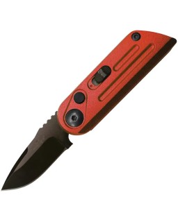 Bear & Son Auto Bold Action XIV 14C28N steel black blade red aluminium handle Switzerland Legal