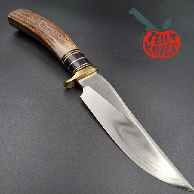 Randall Made Knives 1997 Model RKS3 Limited Edition 860pces forged carbon steel blade stag handle brown leather sheath