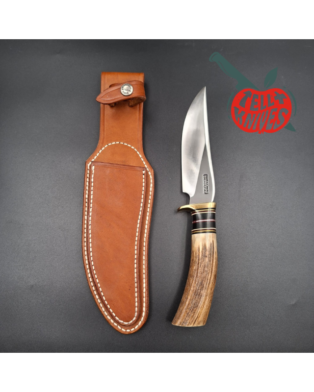 Randall Made Knives 1997 Model RKS3 Limited Edition 860pces forged carbon steel blade stag handle brown leather sheath