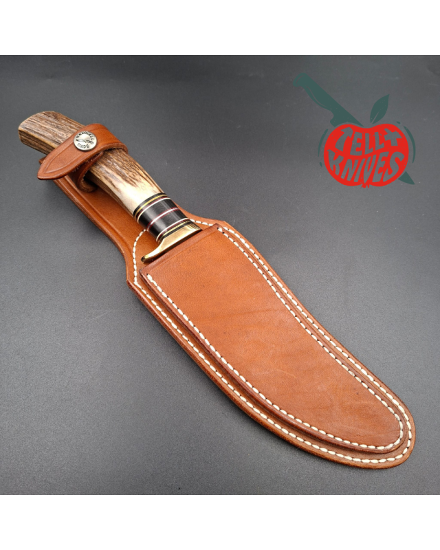 Randall Made Knives 1997 Model RKS3 Limited Edition 860pces forged carbon steel blade stag handle brown leather sheath