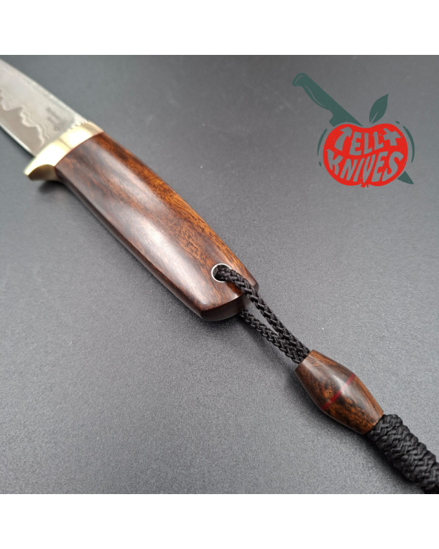 Sergey Shidlovskiy Custom Knives Model Dandy Small M390 laminate steel Ironwood handle brown leather sheath