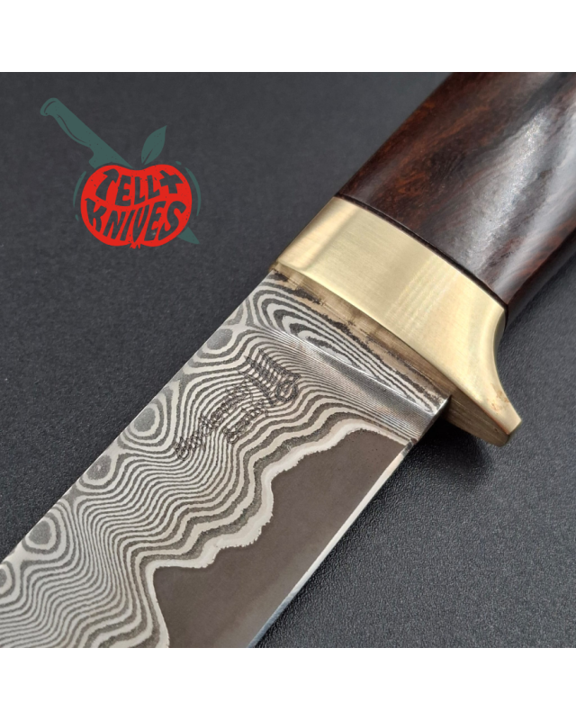 Sergey Shidlovskiy Custom Knives Model Dandy Small M390 laminate steel Ironwood handle brown leather sheath