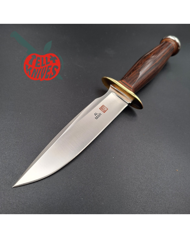 AL MAR Knives 4020 Grunt I fixed blade full tang AUS-6A stainless steel cocobolo wood handle brown leather sheath SEKI JAPAN