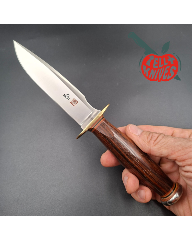 AL MAR Knives 4020 Grunt I fixed blade full tang AUS-6A stainless steel cocobolo wood handle brown leather sheath SEKI JAPAN
