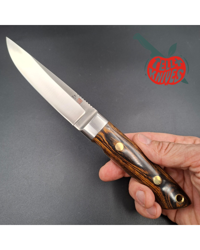 AL MAR Knives 4003 APU fixed blade full tang AUS-6A stainless steel titanwood handle black leather sheath SEKI Japan